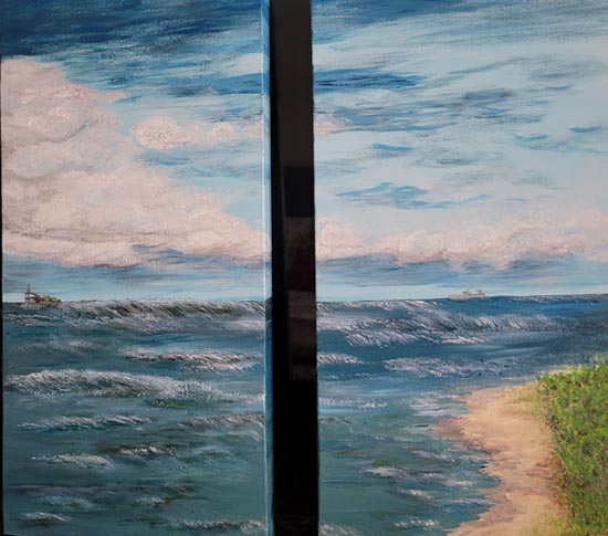 double-panel seascape