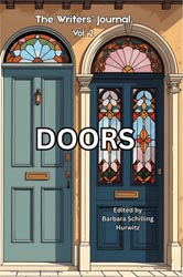 Two doors with stained glass