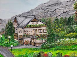 Honeymoon Chalet with mountains